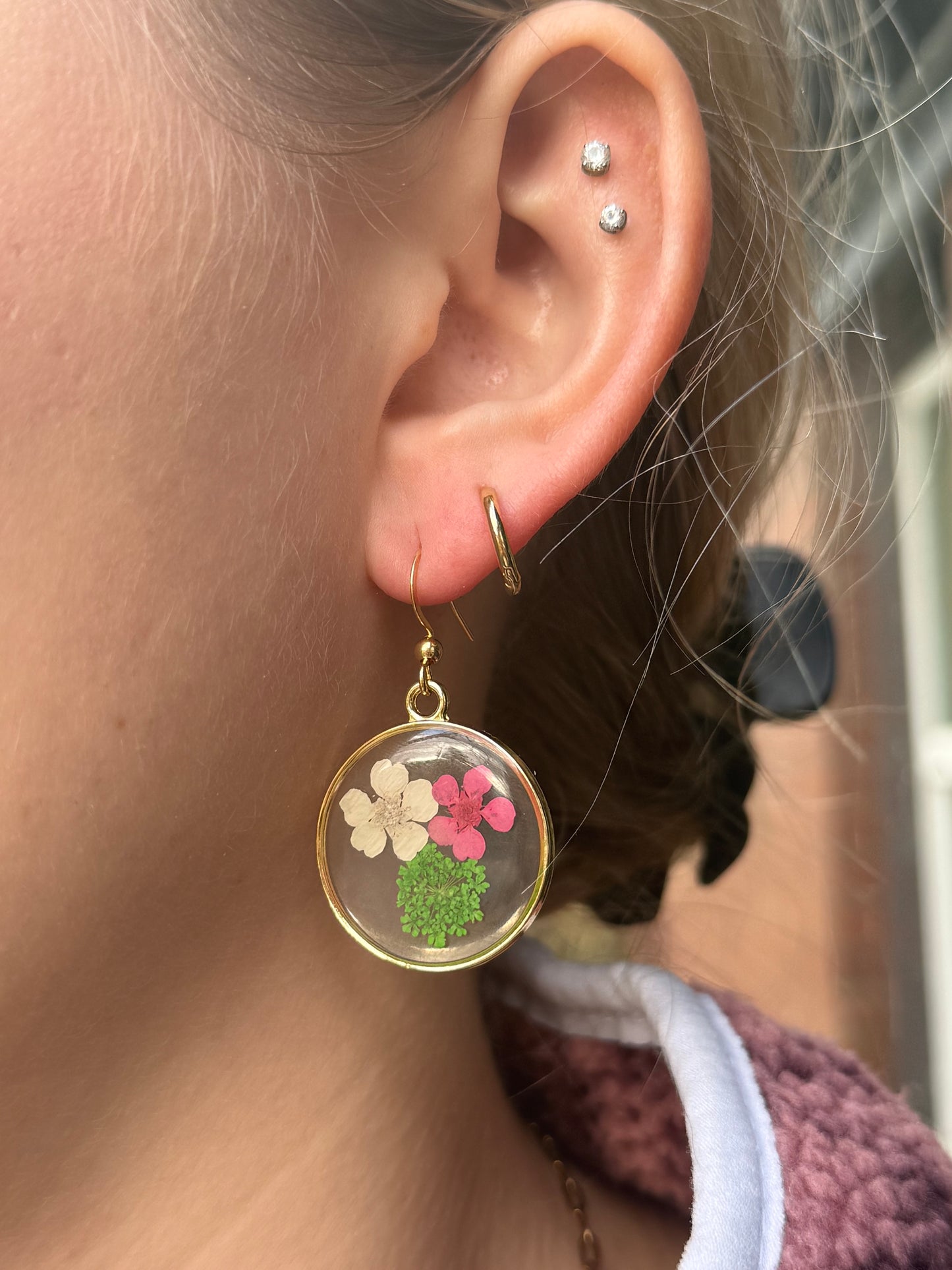 Handmade Pressed Flower Earrings