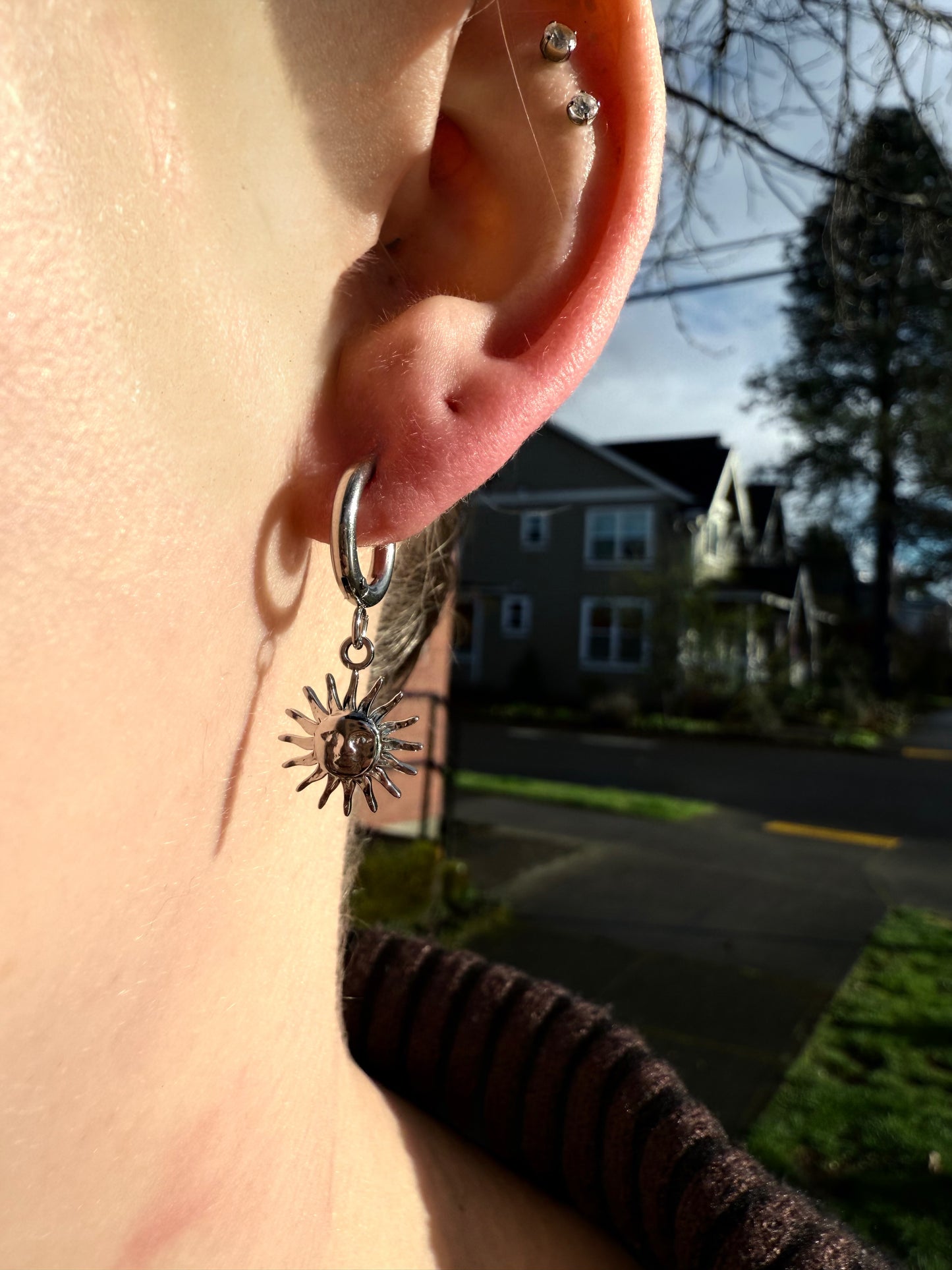 Sun Hoop Earrings