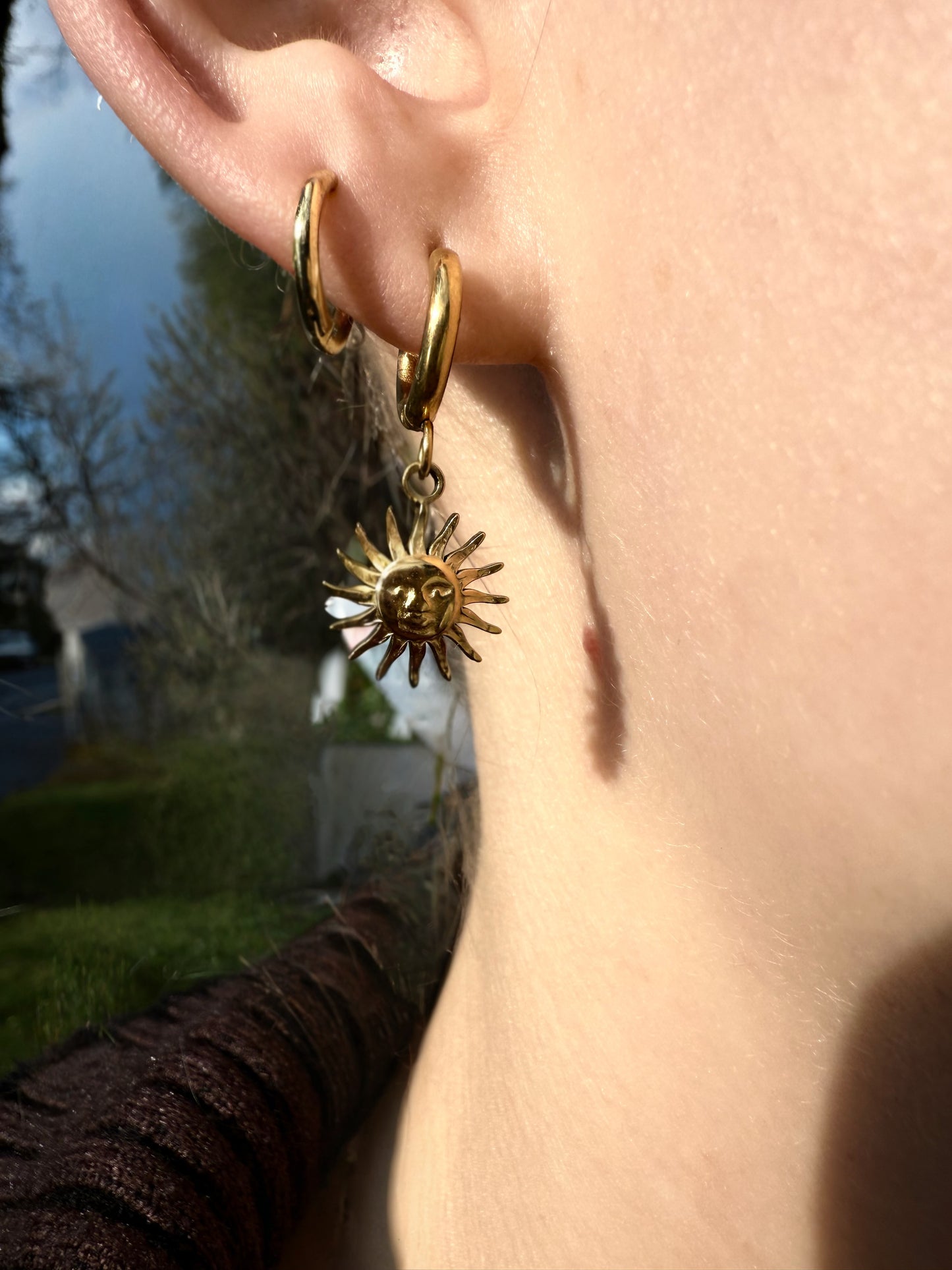 Sun Hoop Earrings