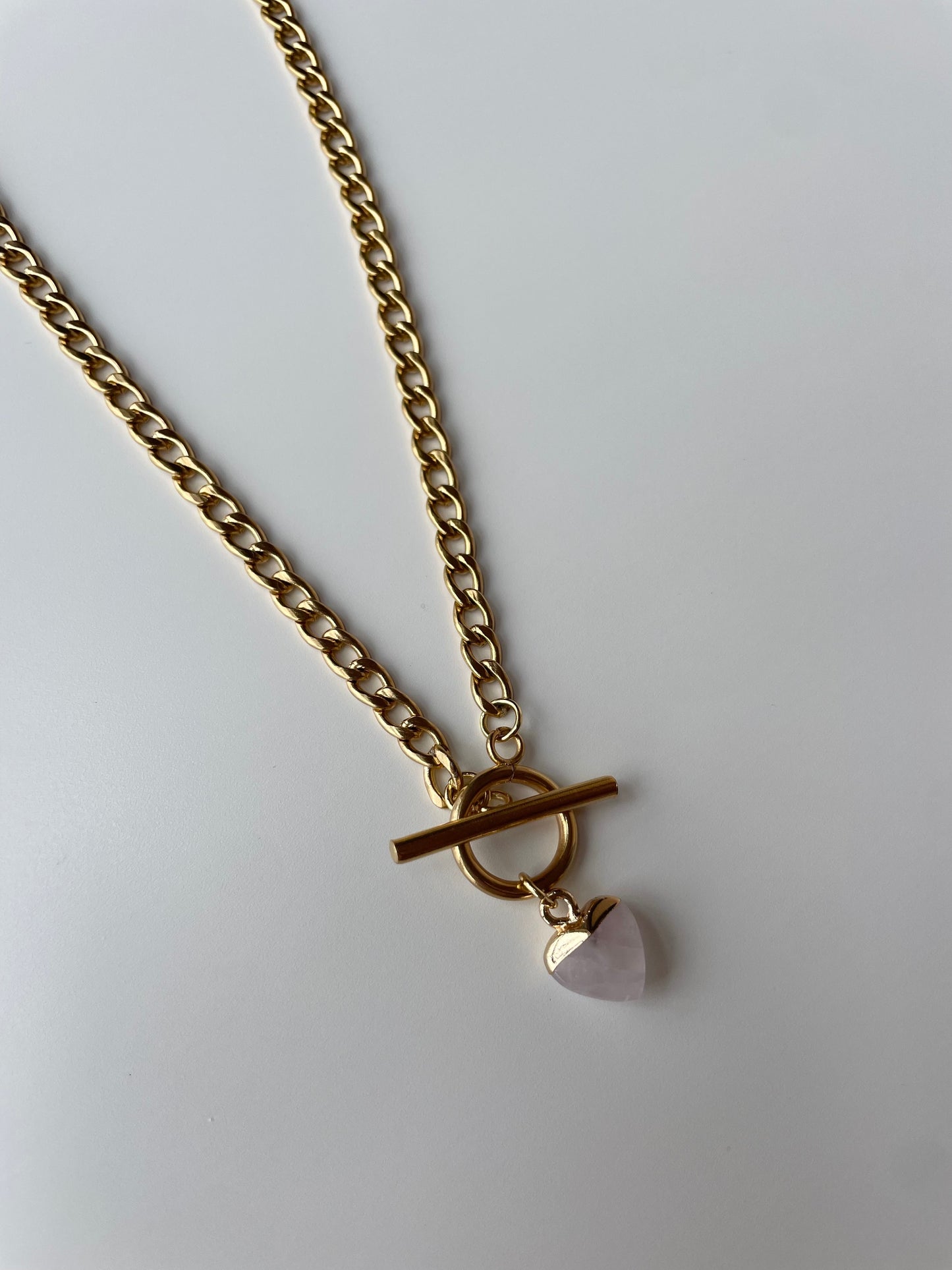 Rose Quartz Heart Necklace